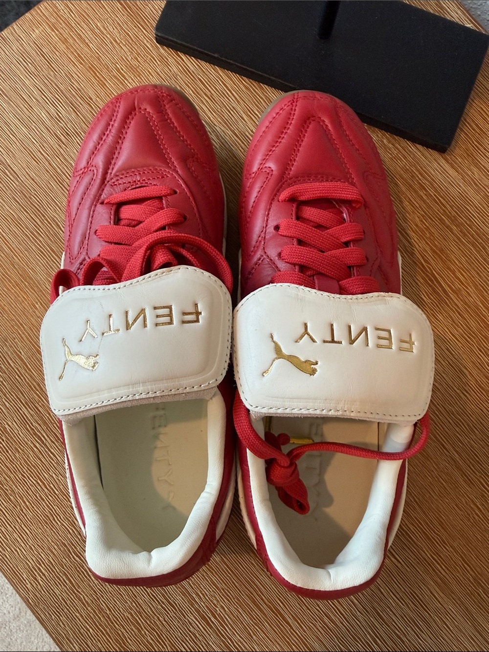 FENTY x PUMA Red & White Leather Sneakers - Picture 7 of 8